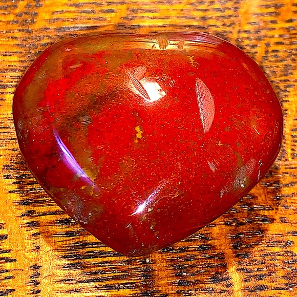OCEAN JASPER HEART PUFFED NEW HEALING STONE - Picture 3 of 7